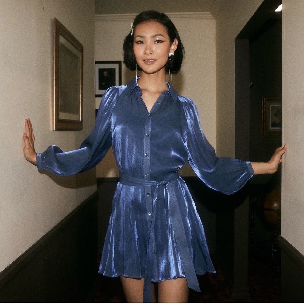 Current Air - Carmel Lustrous mini dress (midnight blue) - S